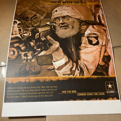 You’re never too old spoof funny Recruiting US Army poster print - Picture 2 of 7