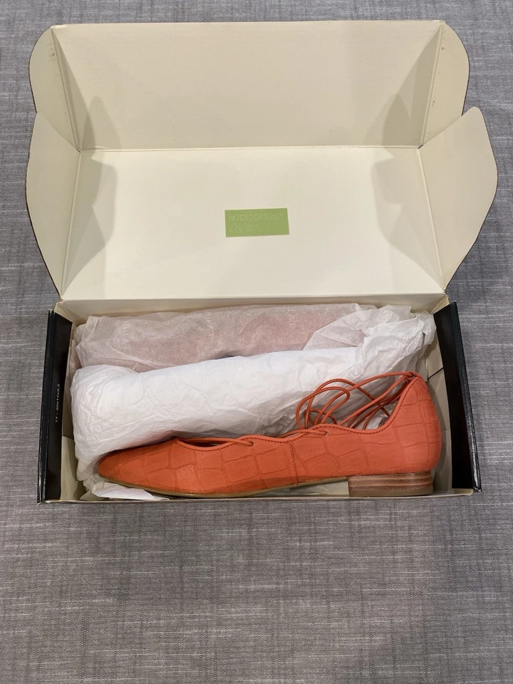 Talbots Coral Cocodrilo Zapatos Planos de Cuero con Cordones, Totalmente Nuevos Con Caja, Talla 7M Foto 2 de 4