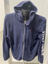 Tommy Hilfiger Sport Full Zip Hoodie Jacket Light Weight Navy Blue Pockets SZ XL