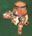 COLORFUL VINTAGE PRECOLUMBIAN AZTEC/MAYAN STYLE TRIPOD BOWL — photo 6