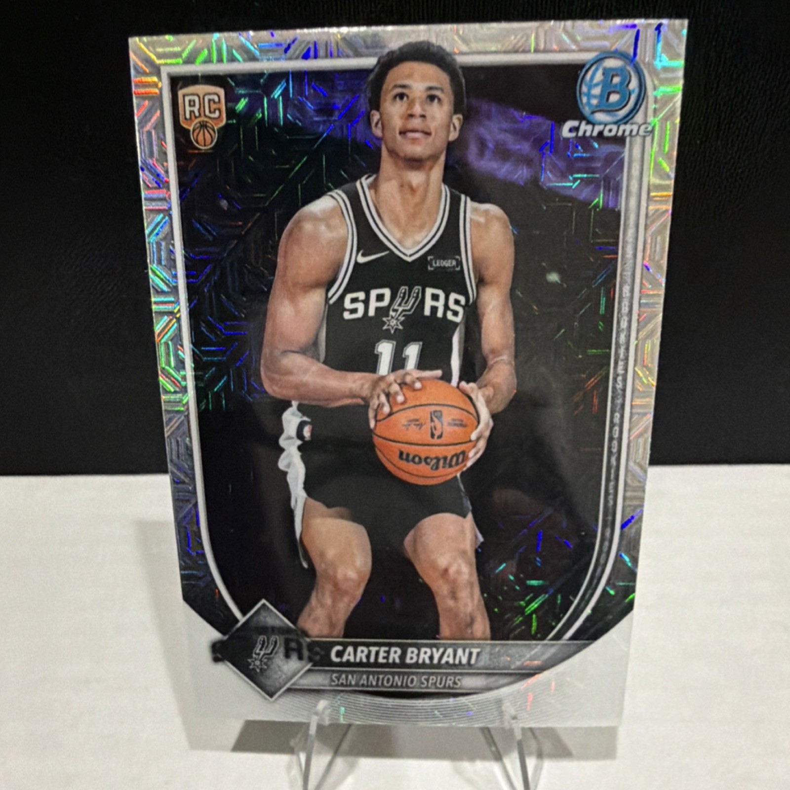 2025 Bowman Chrome Topps Rookie Carter Bryant MOJO REFRACTOR BCV-14 Spurs
