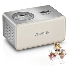 AIRMSEN 2.1-Quart Ice Cream Maker Machine with Built-in Compressor, NEW