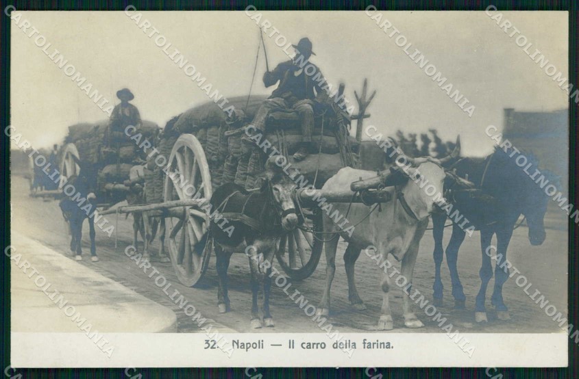 Napoli Città Costumi Carro Farina Ragozino 32 Foto cartolina MX7323