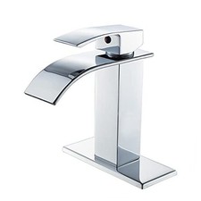 Bathroom Faucets Modern Single Handle Waterfall Sink Faucet for 1 Short Chrome
