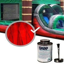 Inflatable Bounce House Vinyl Repair Patch Kit 12x60 in SX69 Cement Adhesive 4oz