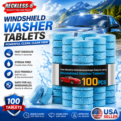 #ad 100 Car Winter Windshield Washer Wiper Fluid Concentrated Tablets Glass Cleaner $7.77