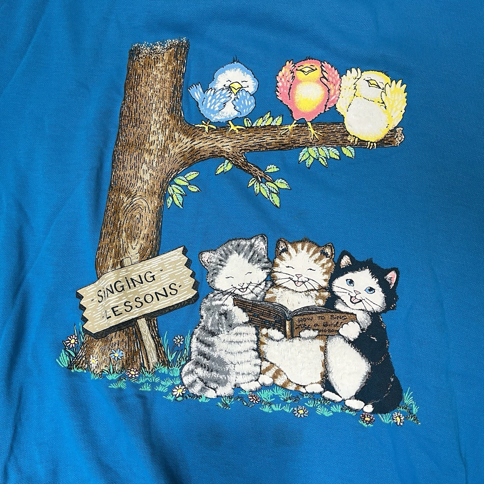 Vintage Basic Editions Crew Neck Blue Kitten Swea… - image 2