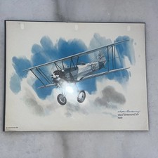 United Airlines Collector Series Waco Taperwing IOT Print Airplane 1979 Vintage