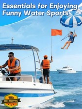 Orange Boat Safety Flag with 47" Telescoping Pole Watersports