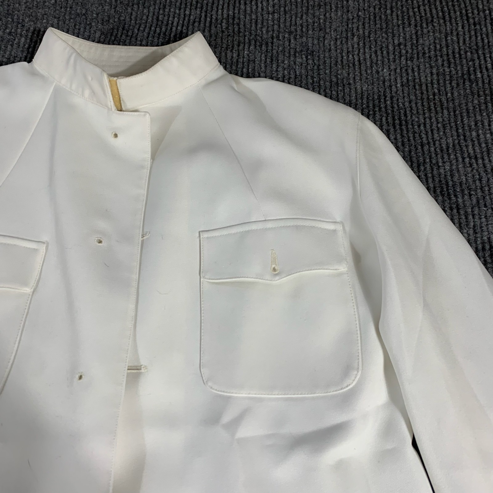 VTG American Craftsman Navy Uniform Mens Large 44 White 80s Retro Blazer USA