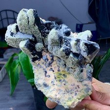 2.51LB Beautiful Black Tourmaline Crystal Cluster Combine With Feldspar Skardu