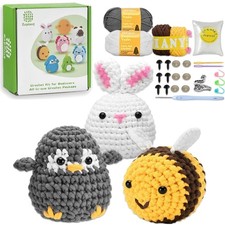 Crochet Kit for Beginners with Beginner Yarn, Amigurumi Crochet Kits for Star...