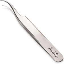 High Precision Curved Tip Tweezers - 4.5" Craft Tweezers for Sewing, Beading  D