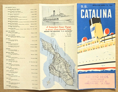 Vintage  1955 Catalina Island Booklet Brochure Steam Ship Map Fares
