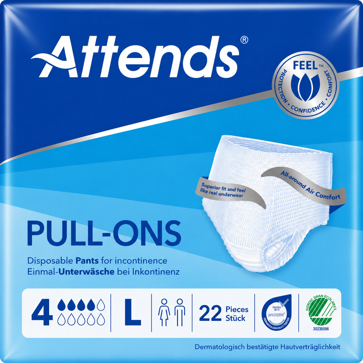 22 x Attends Pull Ons 4 | Large | Adult Nappies Pull Ons Pants | 1 Pack of 22