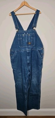 Big Smith Bib Overalls Men 40 X 30 Blue Denim Jean Carpenter Farmer Work Country