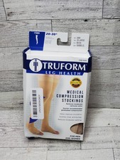 Truform Compression Stockings Thigh High Open Toe 20-30 mmHg Firm 2X-Large Beige
