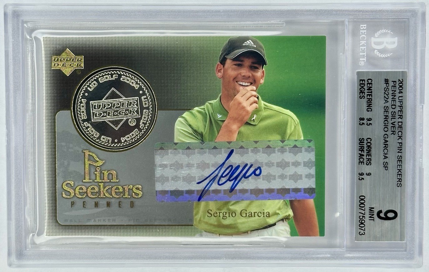 2004 Upper Deck Golf Sergio Garcia Silver Pin Seekers Autograph SP *RARE* BGS 9