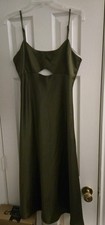 NEW Banana Republic Olive Green Strappy Slinky Dress Gown Sz 6 NWT FREE SHIPPING