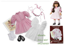 New in Box American Girl Doll Samantha birthday outfit DRESS SHOES SOCKS BOOK