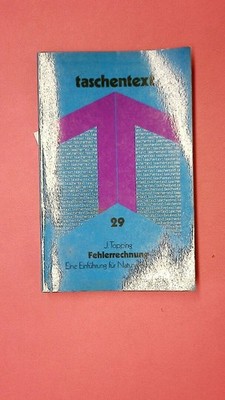 222459 James Topping FEHLERRECHNUNG 29 eine Einf. f. Naturwissenschaftler; mit