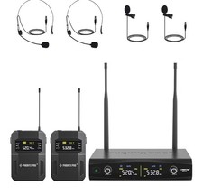 Phenyx Pro UHF Wireless Microphone System w 2x30 Frequencies 200' PTU-52-2B