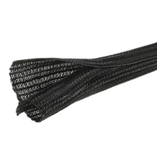 10ft-13/16" Expandable Braided Cable Sleeving, PET Cable Management, Black