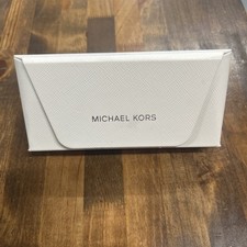 Michael Kors White Leather Eyeglasses / Sunglasses Glasses Hard Shell Case