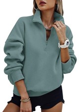 Womens Half Zip Oversized Sweatshirts Fleece Hoodies Trendy