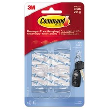 Command Strips 17006CLR Clear Mini Command Hooks 6 Count 2.00 per strip