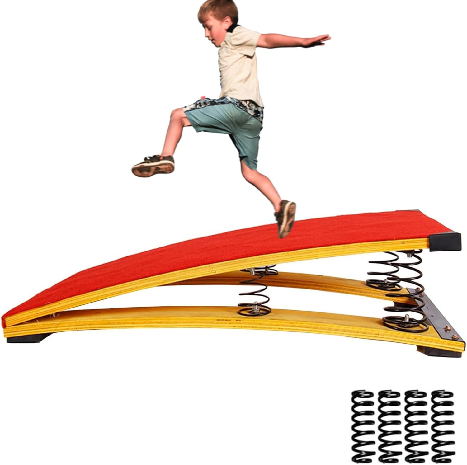 4 Springs Gymnastics Springboard for Kids Vaulting Training Fitness Playing, Por