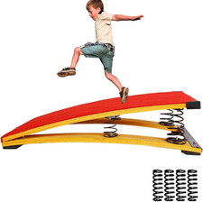 4 Springs Gymnastics Springboard for Kids Vaulting Training Fitness Playing, Por