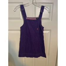 Ralph Lauren Purple Corduroy Jumper Dress Girl's Size 6 Pony Logo