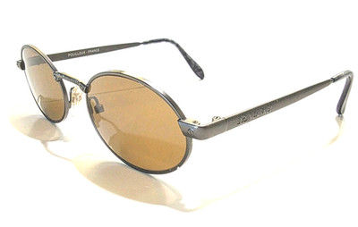 Vuarnet Pouilloux 015 Oval Sunglasses Gunmetal Vintage missing nose rubber