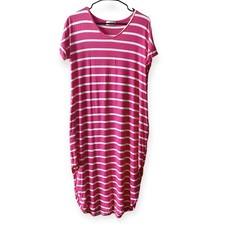 Accent Pink Striped Maxi Dress Size Small