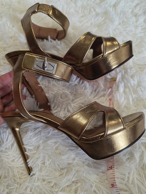 Givenchy Shark Lock Gold High Heels Pumps Shoes Size 9