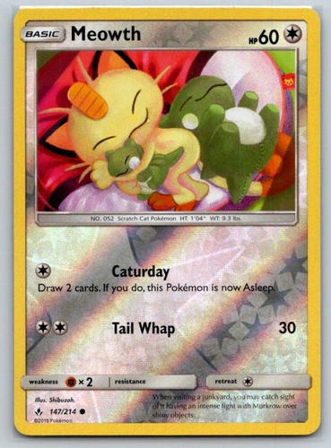 Meowth 147/214 Reverse Holo Common SM - Unbroken Bonds NM