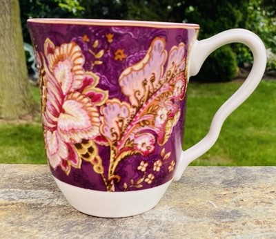 Gabrielle Purple 222 Fifth  Coffee Mug Cup  14 Oz Porcelain Indonesia RETIRED