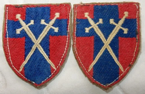 WW2 HQ 21 ARMY GROUP PAIR MILITARY FORMATION SIGN PATCH WORLD WAR II BADGE