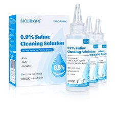 0.9 Normal Saline Solution 100mL x 3 Sterile Sodium Chloride Cleaning Water