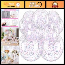 10 Pcs Inflatable Glitter Beach Balls 16" Sparkly Confetti Pool Toys for Parties