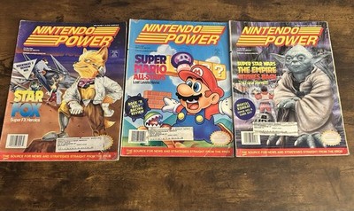 VINTAGE NINTENDO POWER MAGAZINE LOT OF 3 VOL 47,52,53 MARIO STAR FOX STAR WARS