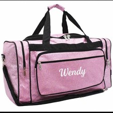 PINK Personalized Cheer, Dance, Ballet Or Gymnastics Bag, Duffle, GLITTER