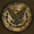 1881-s Morgan Silver Dollar Brilliant Uncirculated Tidy House Holder Toned