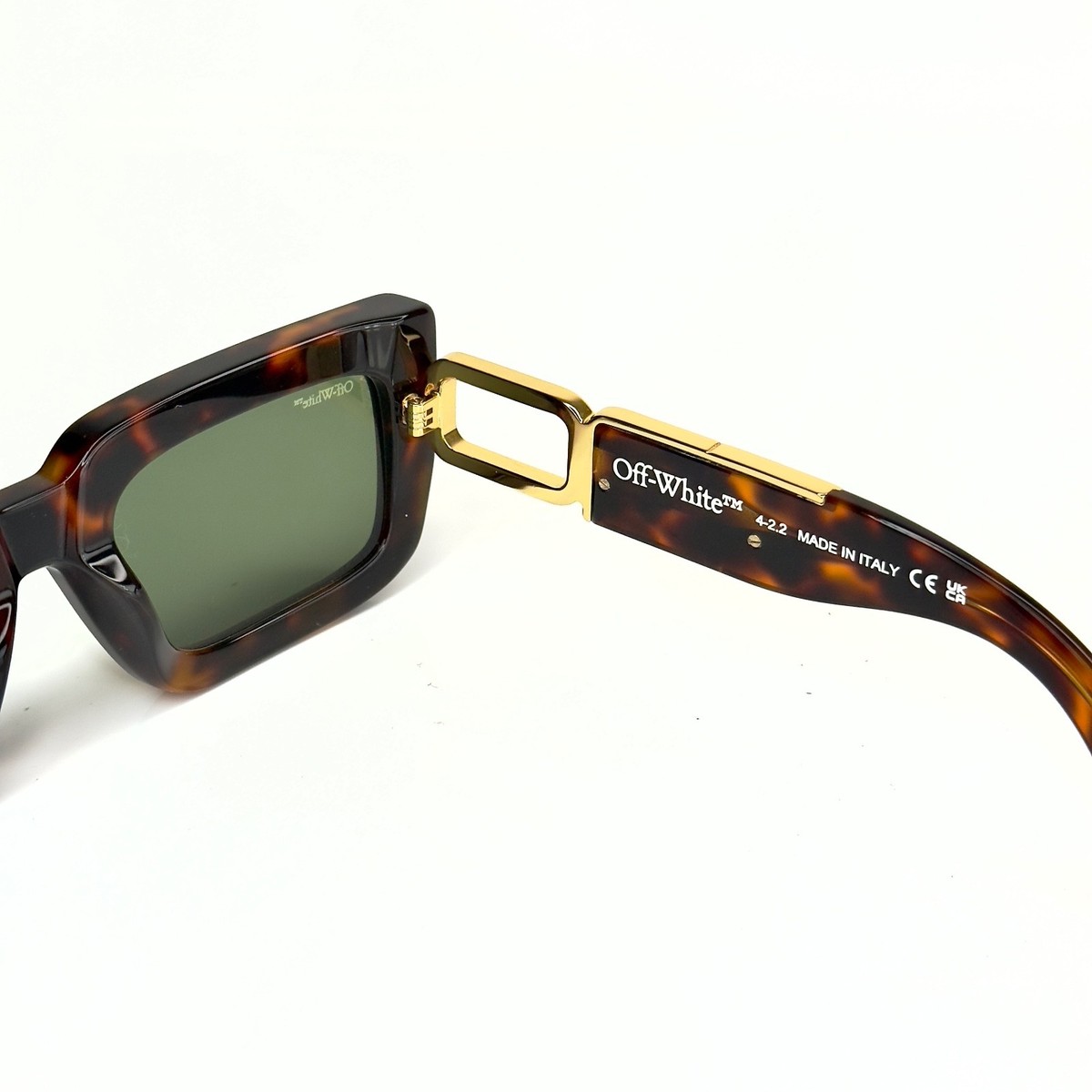 OFF-WHITE 073 OERI073 Brown Green Unisex BOSTON Square Bold  display picture 3