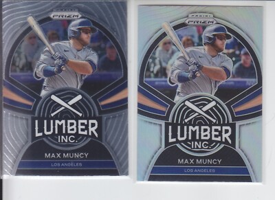 (2) 2022 Prizm MAX MUNCY Lumber Inc Base + Silver Dodgers LI-9