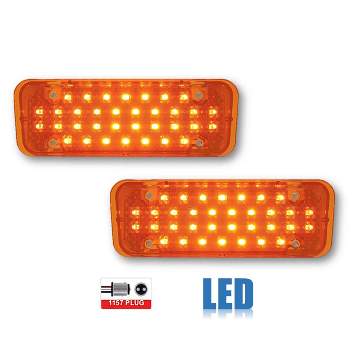 71-72 Chevy GMC C/K Truck Amber LED Park Parking Light Lamp Lens