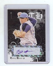TOMMY HANSON (Deceased) Braves 2008 *BLACK* Certified AUTOGRAPH RC x/25