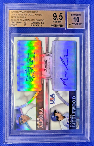 ALBERT ALMORA 2010 Bowman Sterling BGS Gem MINT 9.5 RC Dual Auto 10 Autograph 99