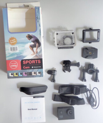 Sports Cam Full HD 1080p Waterproof 30m   guter Zustand
